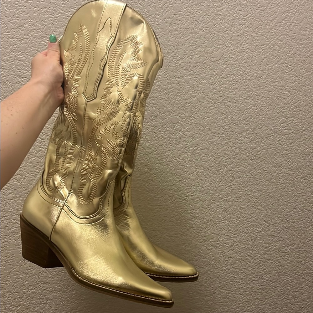 Metallic Gold Cowboy Boots